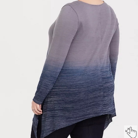 Torrid ombre sharkbite hem long sleeve top 0 - Picture 9 of 9